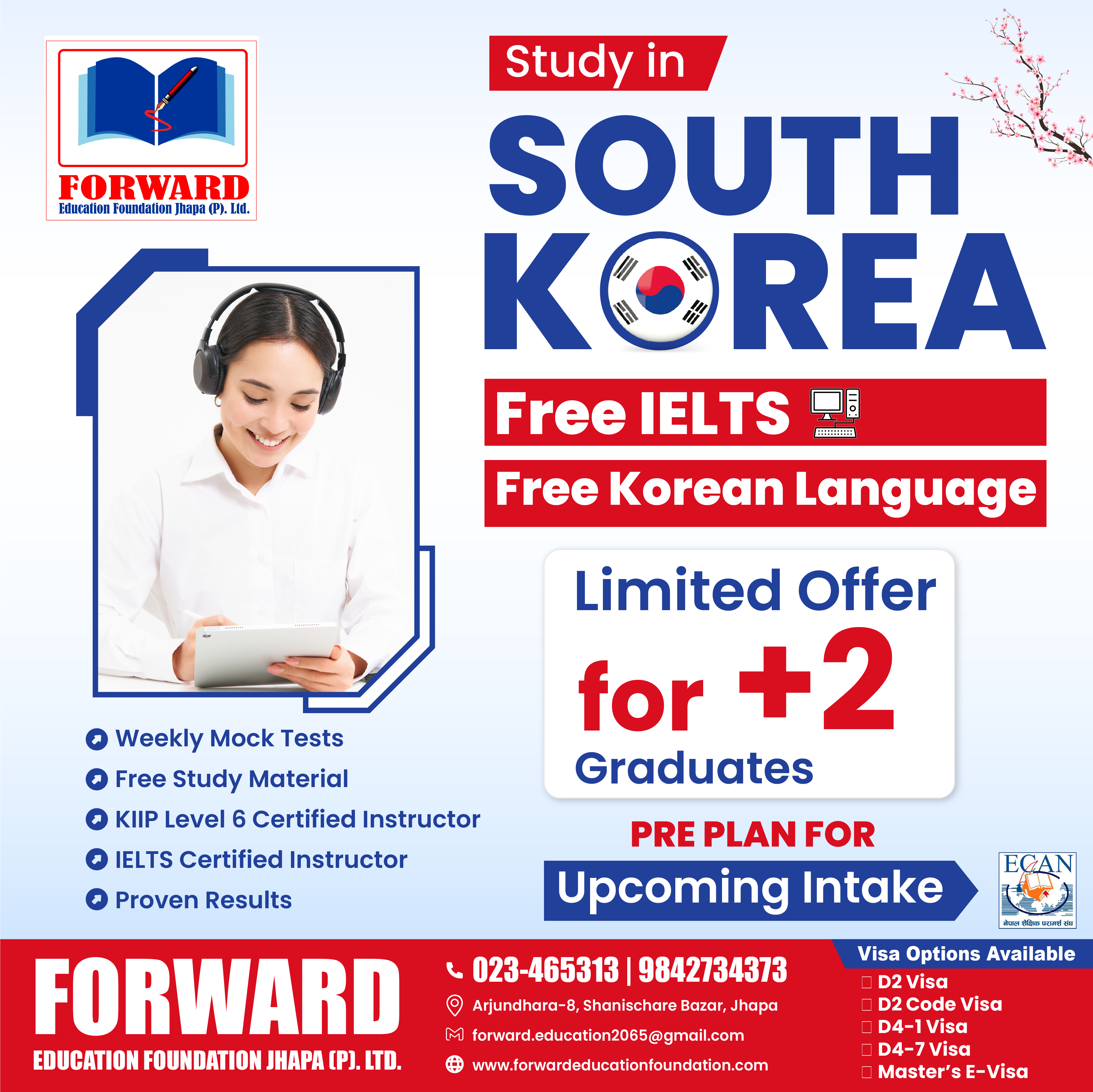 Free IELTS, PTE, KOREAN LANGUAGE